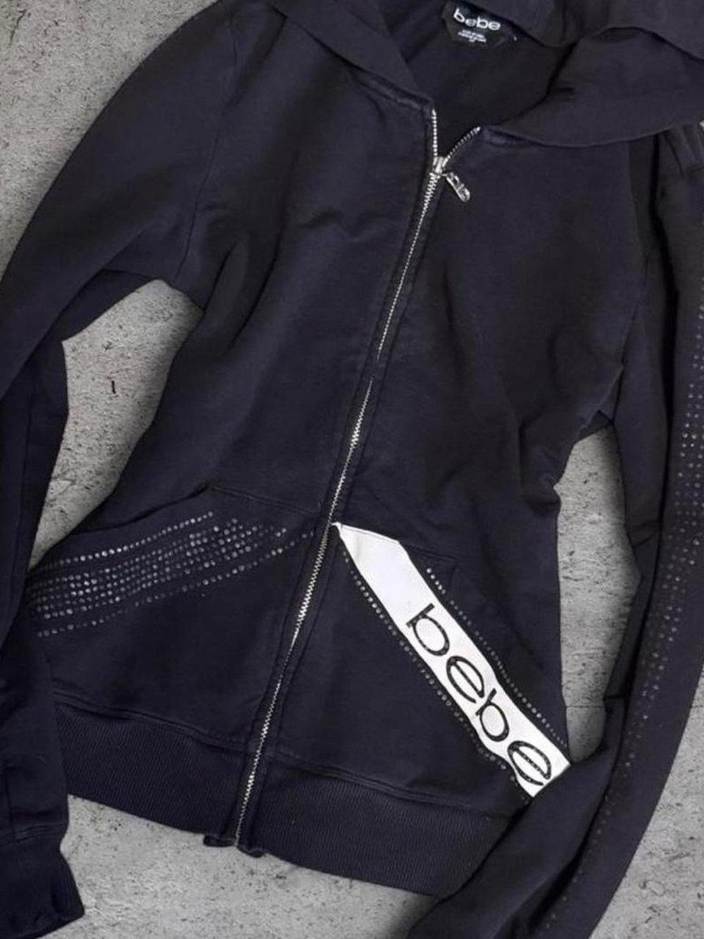 Bebe Vintage Y2K Black Zip Hoodie